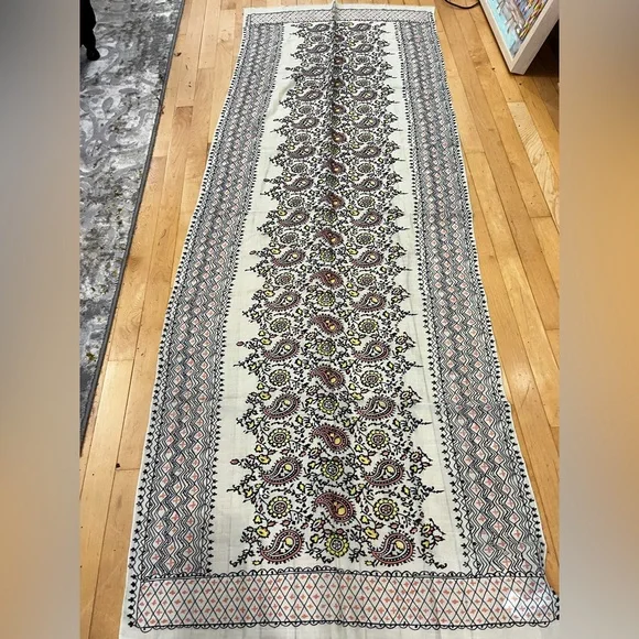 🆕J. Crew Geometric Print Scarf in Mint, Peach, and Navy - Picture 3 of 5